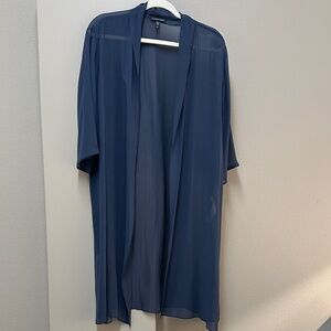 Eileen Fisher Sheer Silk Georgette High Collar Jacket